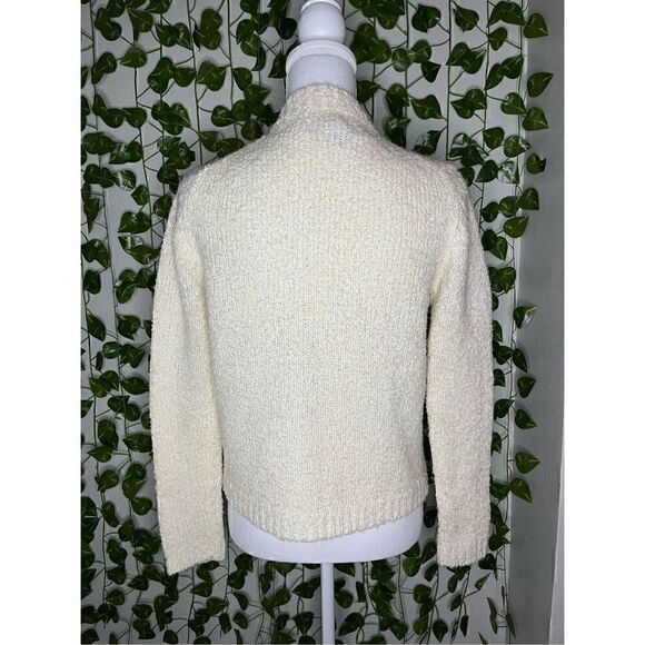 Vintage Tanner Cream Open Front Wool Knitted Cardigan Sweater Size Medium - Picture 2 of 5